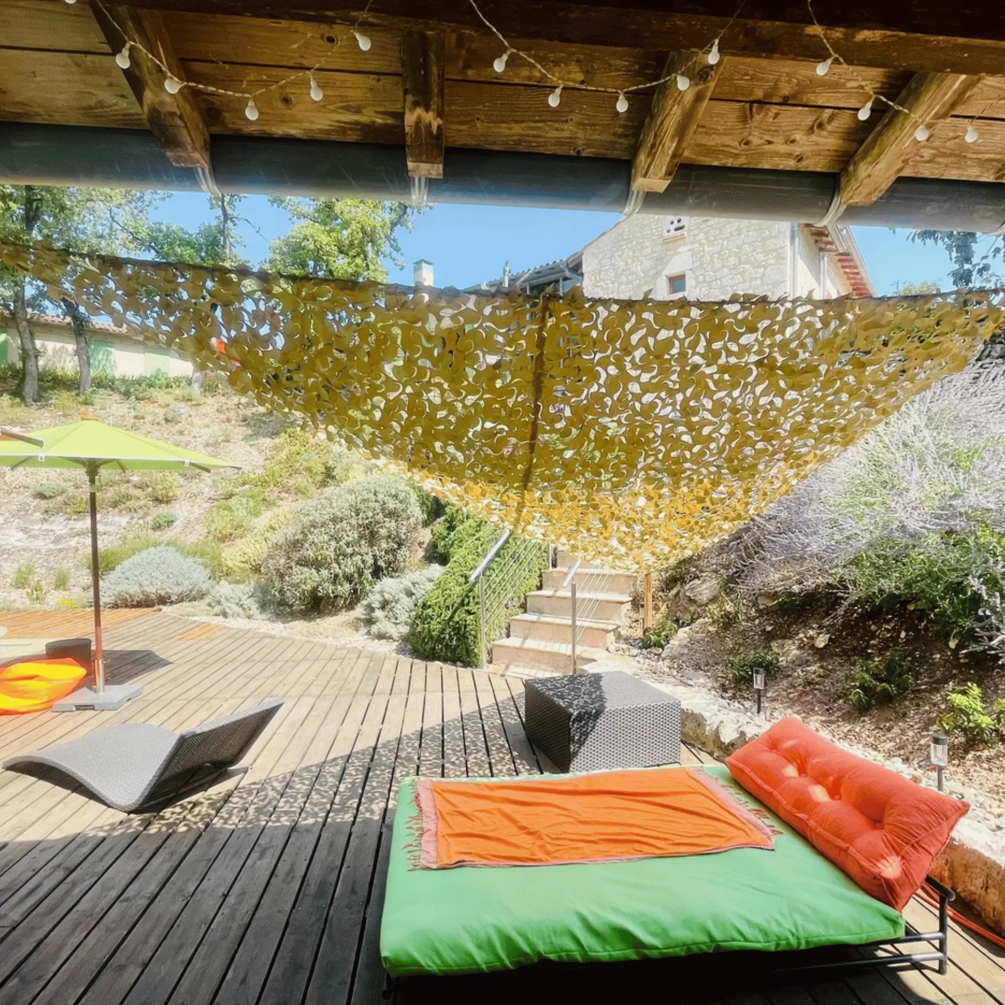 toile camouflage triangulaire sable