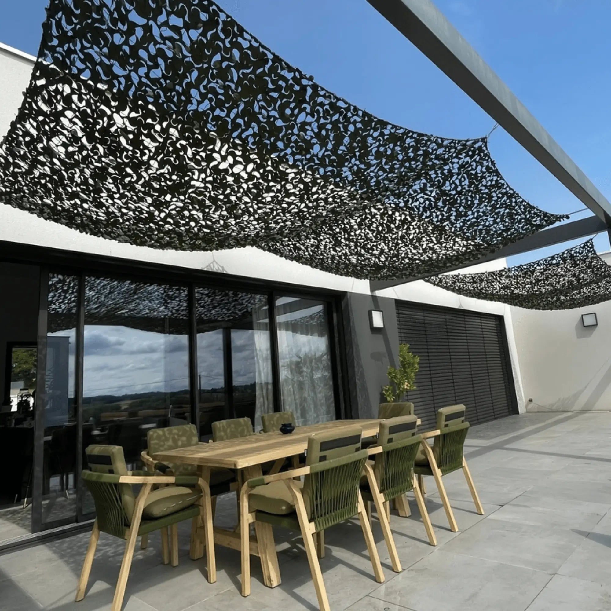 filet camouflage vert terrasse