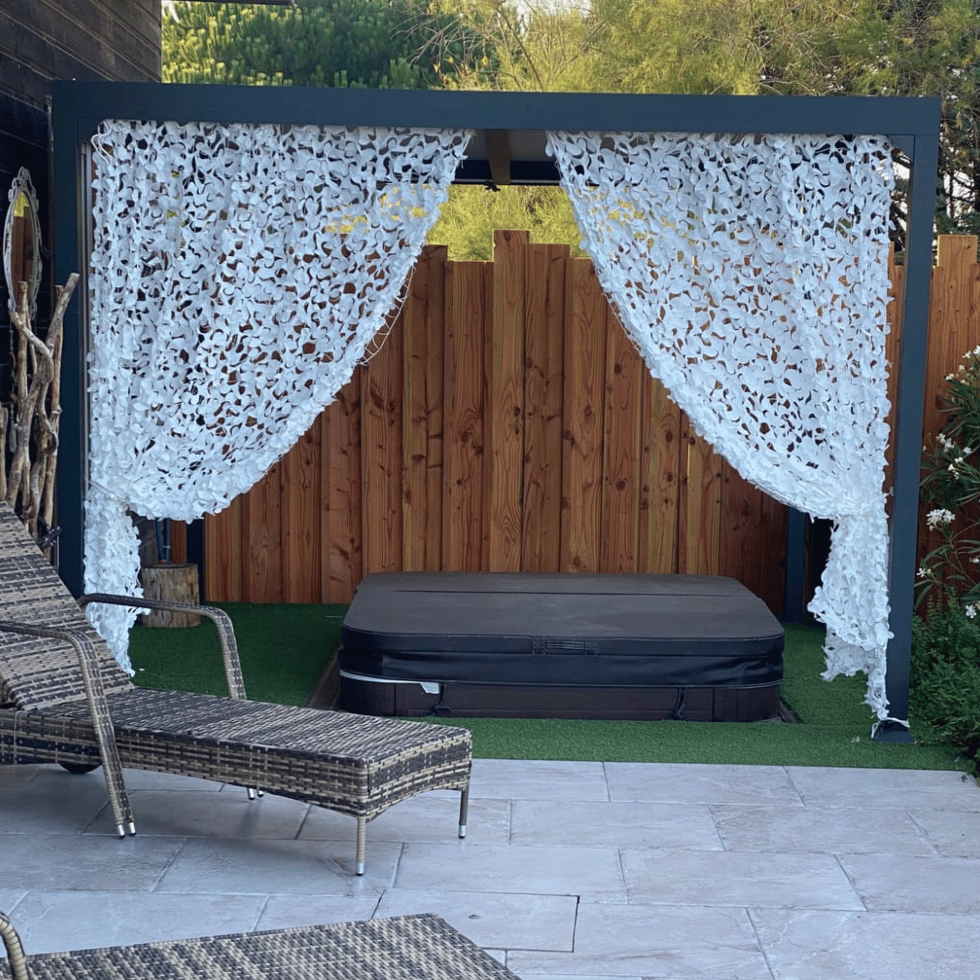 Rideau en filet de camouflage