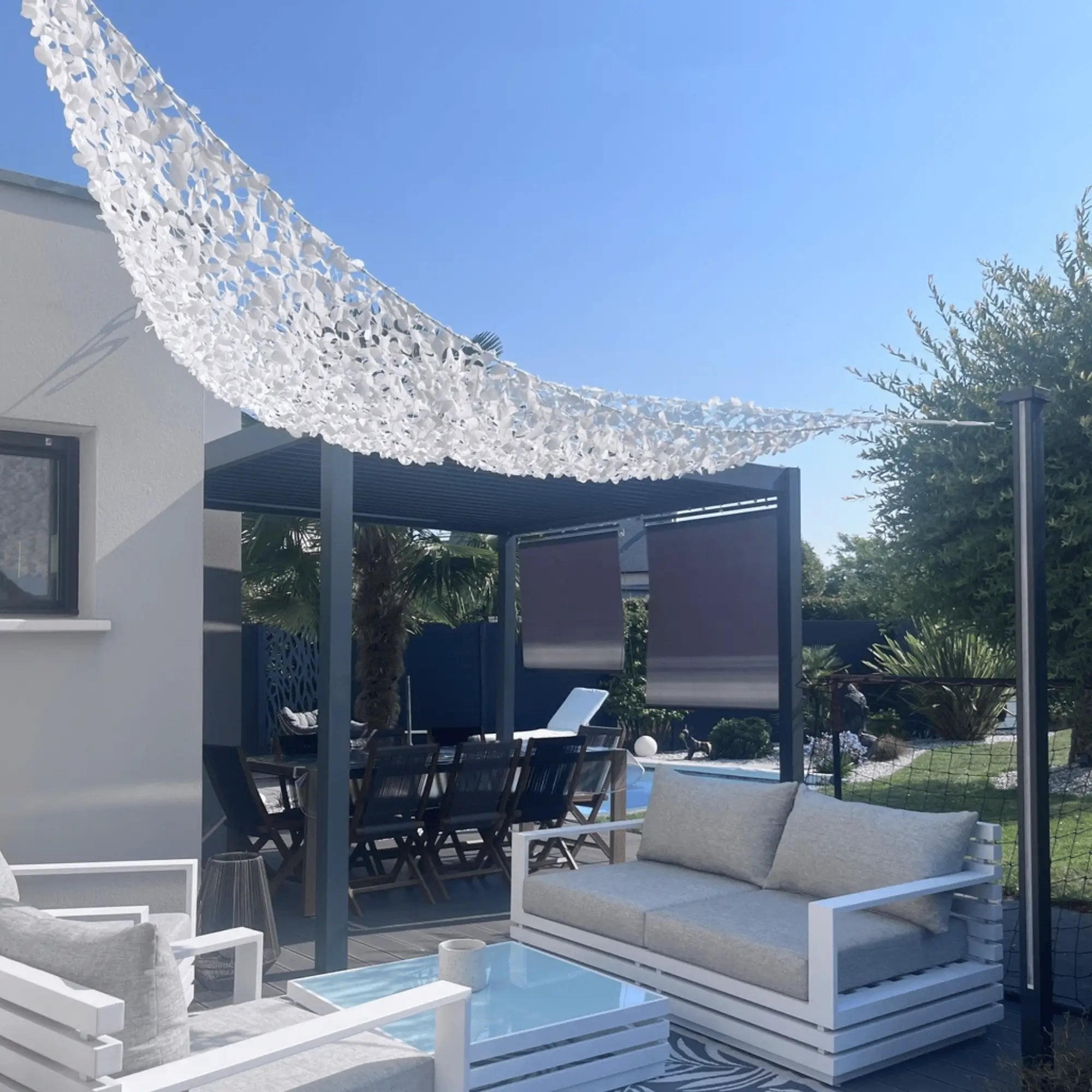 voile camouflage triangulaire blanc